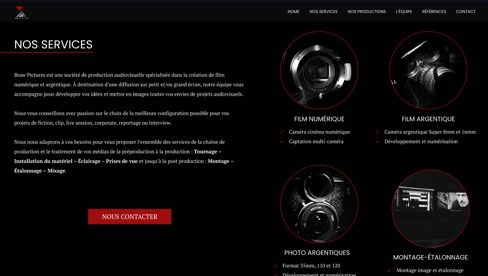 Page des services de Braw Pictures