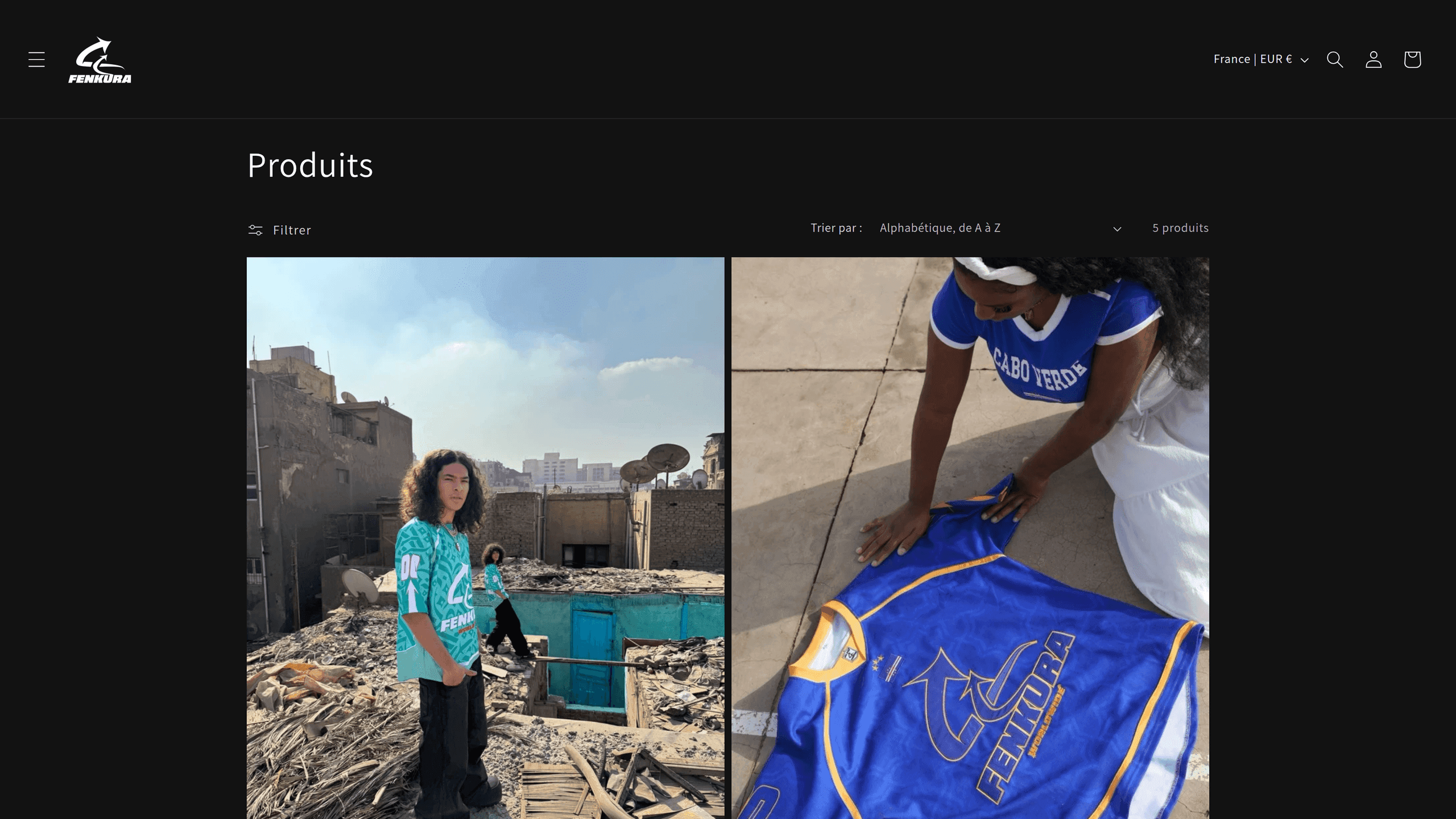 Catalogue des maillots Fenkura